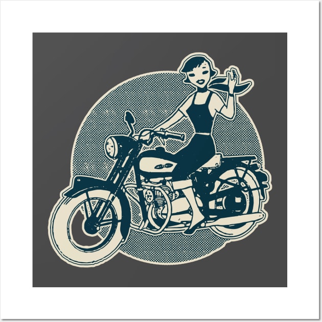 Vintage Japan Motorcycle Rider Wall Art by Kujo Vintage